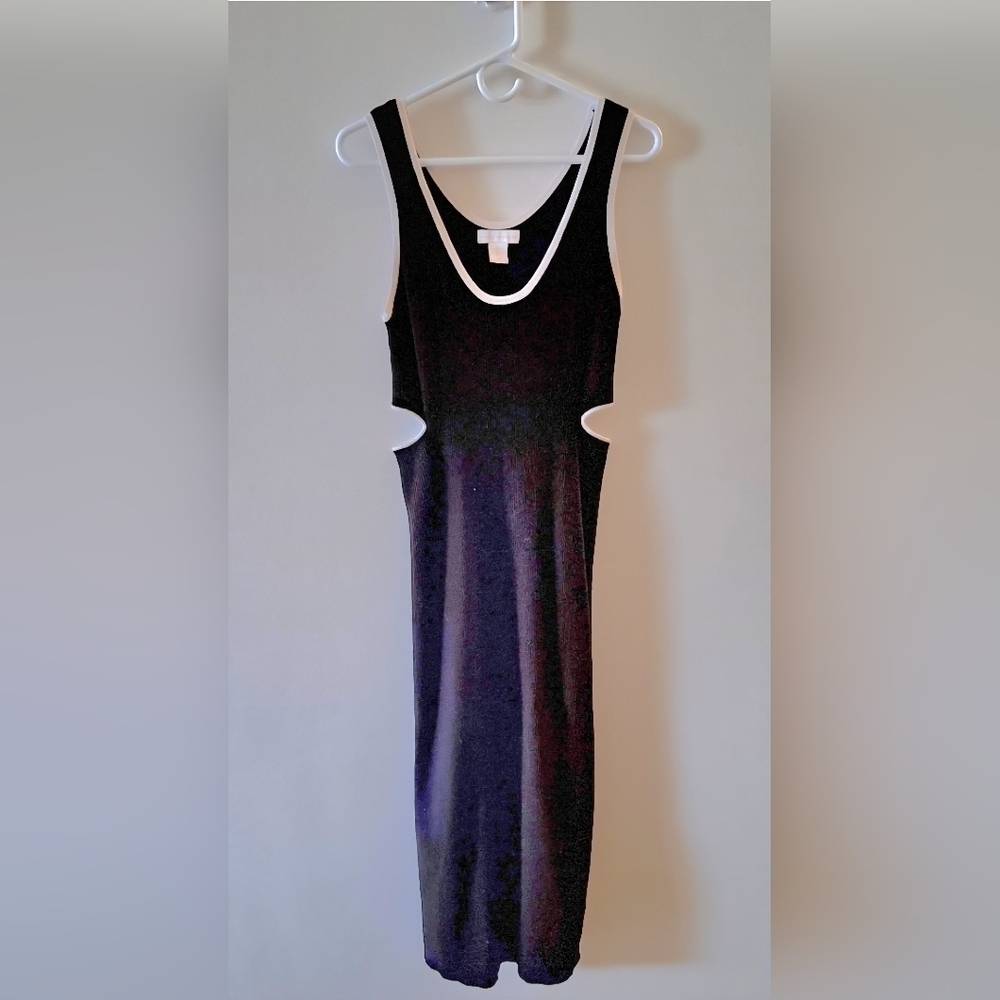 House of Harlow 1960 NWT Knit Cutout Black and White Dress Sz Large